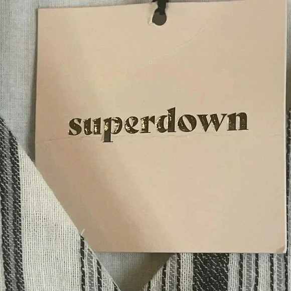 NWT Superdown Women's Small Trina Striped Wrap Dress Frayed Rayon Cotton NEW Sm - Picture 4 of 8